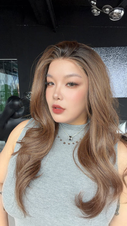 [PRE-ORDER] JBEXTENSION GAIA MONO Monofilament Handmade Wig 6X5 Full Monofilament Hand Tied Top Wig 24 Inches Curly Mocha Brown Mono Lace Wig Glueless Wig GAIA MONO - MOCHA BROWN【BENDY EAR TABS】