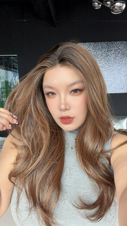 [PRE-ORDER] JBEXTENSION GAIA MONO Monofilament Handmade Wig 6X5 Full Monofilament Hand Tied Top Wig 24 Inches Curly Mocha Brown Mono Lace Wig Glueless Wig GAIA MONO - MOCHA BROWN【BENDY EAR TABS】