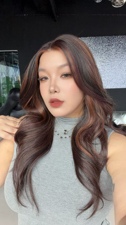 [PRE-ORDER] JBEXTENSION 23 Inches Water Chestnut Brown Pre-Cut 13X6 Free Part Snowflake Lace Frontlace Glueless Wig KARA PRO - WATER CHESTNUT BROWN【BENDY EAR TABS】