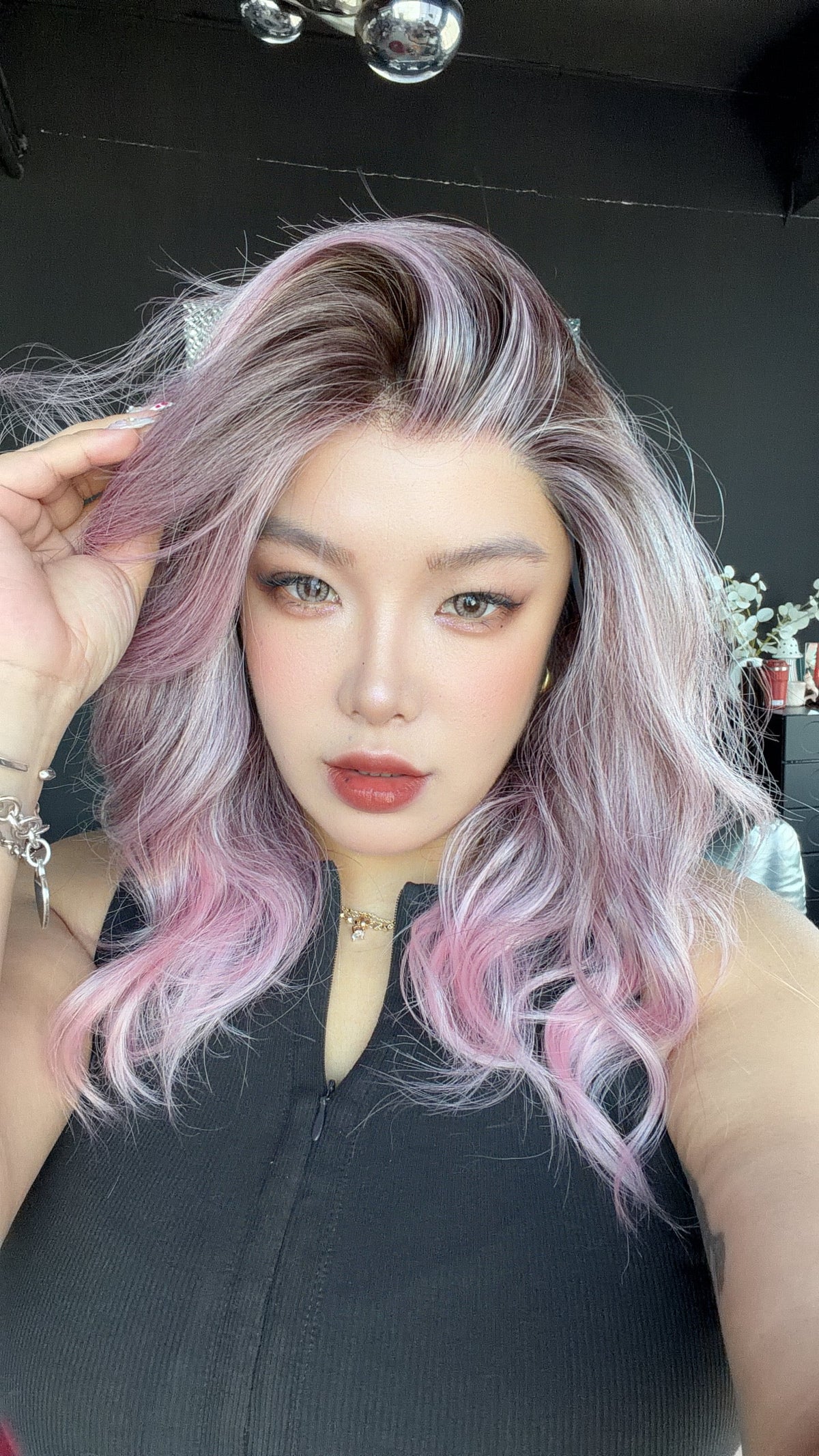 JBEXTENSION 18 Inches Sakura Pink Pre-Cut 13X6 Free Part Snowflake Lace Frontlace Glueless Wig TERESA PRO - SAKURA PINK【BENDY EAR TABS】