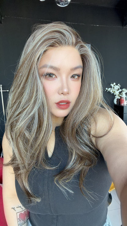 JBEXTENSION 23 Inches Hazelnut Pre-Cut 13X6 Free Part Snowflake Lace Frontlace Glueless Wig KARA PRO - HAZELNUT【BENDY EAR TABS】