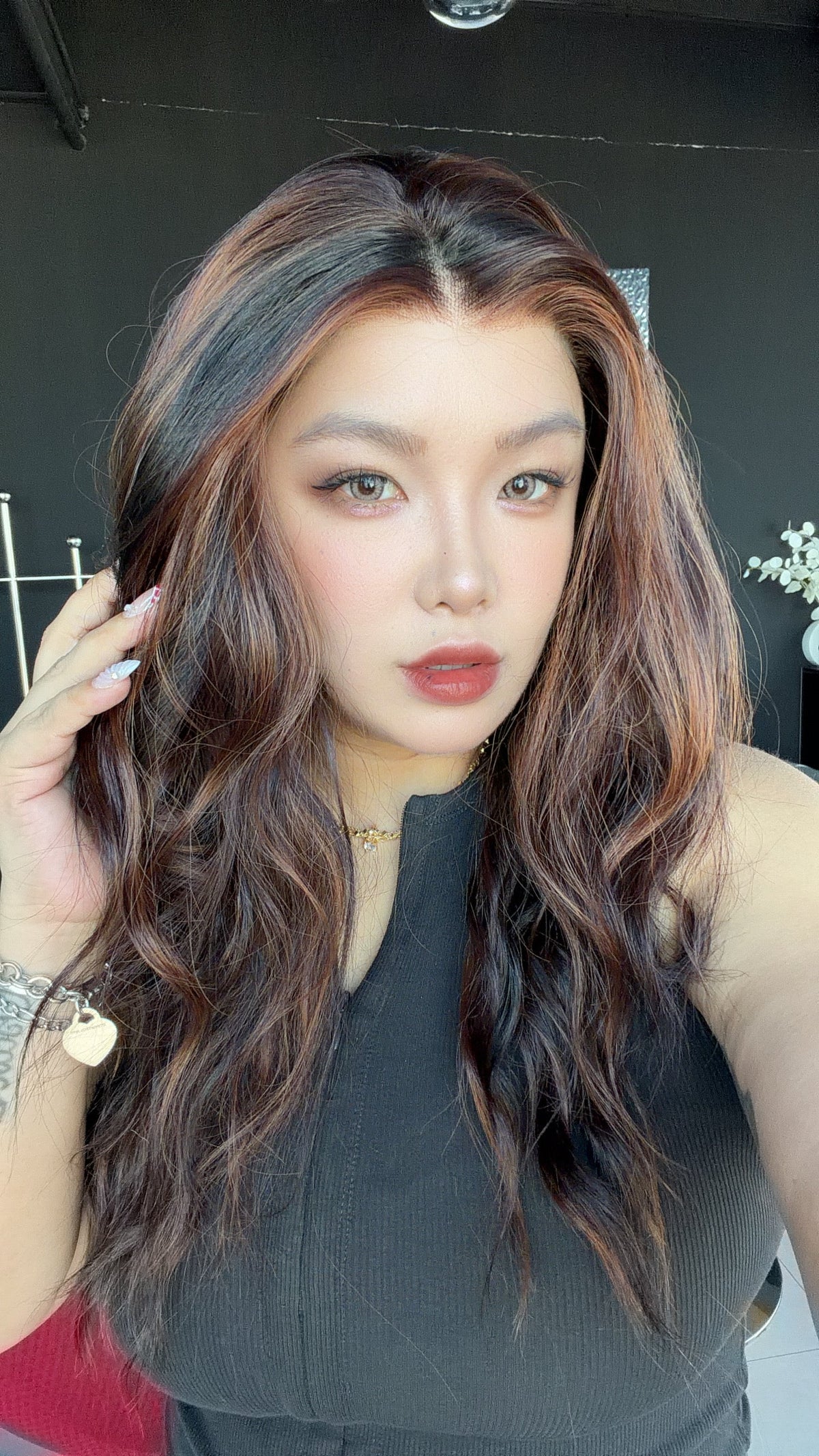 JBEXTENSION 24 Inches Long Wave Water Chestnut Brown Pre-Cut 13X6 Free Part Snowflake Lace Frontlace Glueless Wig FRANCY PRO - WATER CHESTNUT BROWN【BENDY EAR TABS】