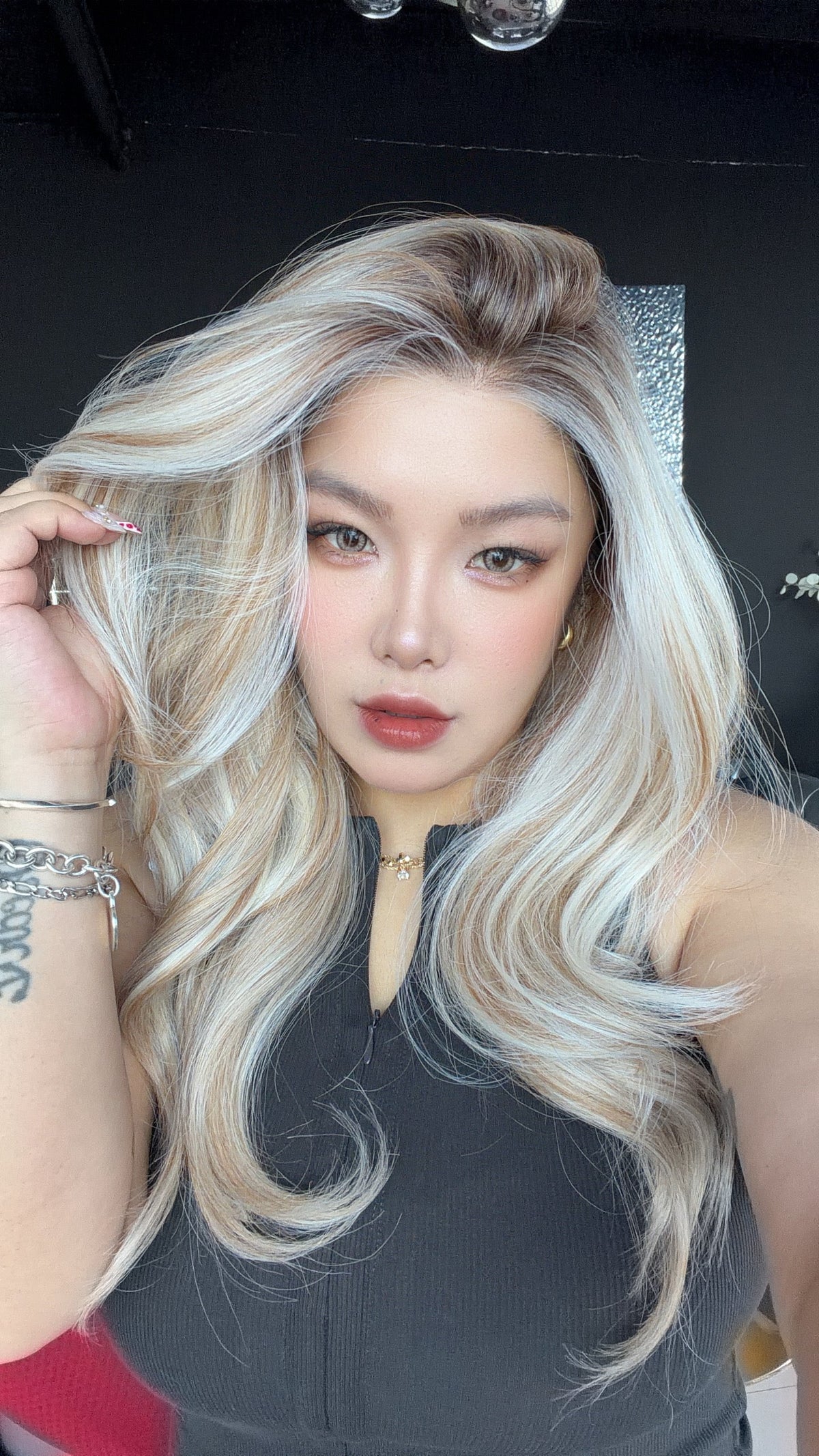 JBEXTENSION 23 Inches Mix Blonde Pre-Cut 13X6 Free Part Snowflake Lace Frontlace Glueless Wig KARA PRO - MIX BLONDE【BENDY EAR TABS】