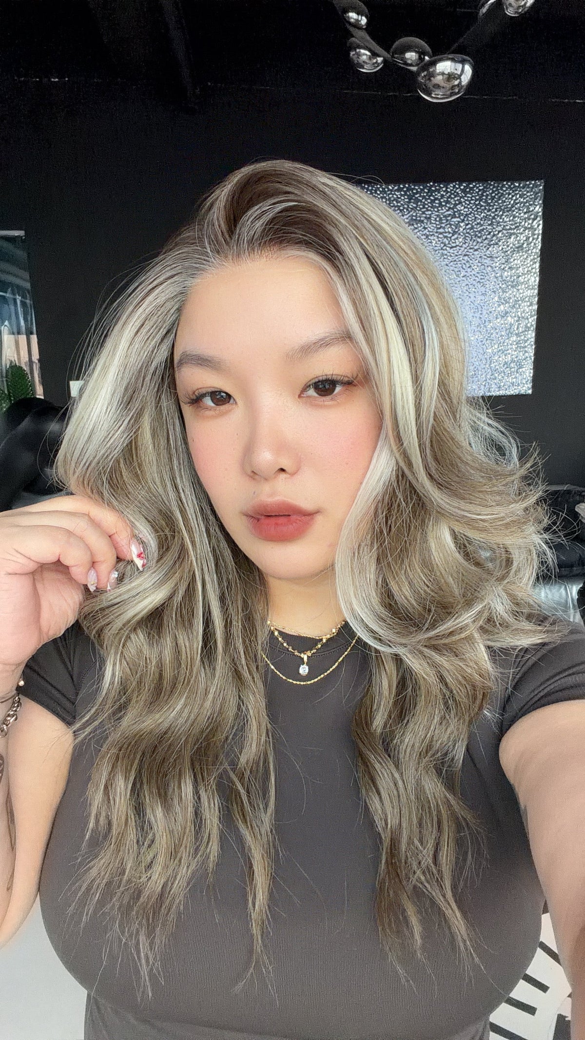 JBEXTENSION 21 Inches Champagne Marble Curly Pre-Cut 13X6 Free Part Snowflake Lace Frontlace Glueless Wig GIORGINA PRO - CHAMPAGNE MARBLE【BENDY EAR TABS】