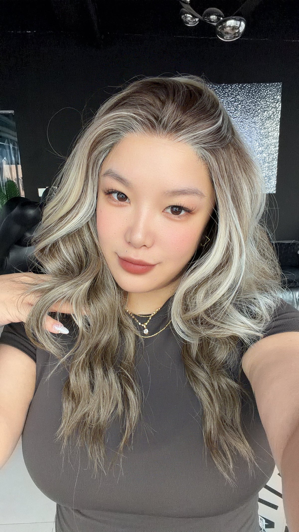 JBEXTENSION 21 Inches Champagne Marble Curly Pre-Cut 13X6 Free Part Snowflake Lace Frontlace Glueless Wig GIORGINA PRO - CHAMPAGNE MARBLE【BENDY EAR TABS】