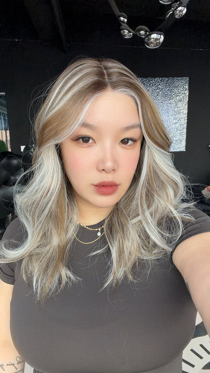 JBEXTENSION REAGAN MONO Monofilament Handmade Wig 6X5 Full Monofilament Hand Tied Top Wig 18 Inches Venice Blonde Curly Mono Lace Wig with Anti-slip Silicone Strips Glueless Wig REAGAN MONO - VENICE BLONDE【BENDY EAR TABS】