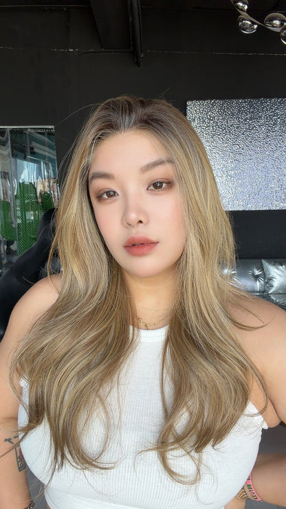 JBEXTENSION GAIA MONO Monofilament Handmade Wig 6X5 Full Monofilament Hand Tied Top Wig 24 Inches Curly Shatush Mix Blonde Mono Lace Wig Glueless Wig GAIA MONO - SHATUSH MIX BLONDE【BENDY EAR TABS】