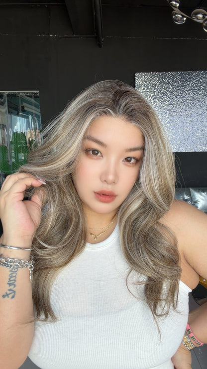 JBEXTENSION GAIA MONO Monofilament Handmade Wig 6X5 Full Monofilament Hand Tied Top Wig 24 Inches Curly Milan Blonde Mono Lace Wig Glueless Wig GAIA MONO - MILAN BLONDE【BENDY EAR TABS】