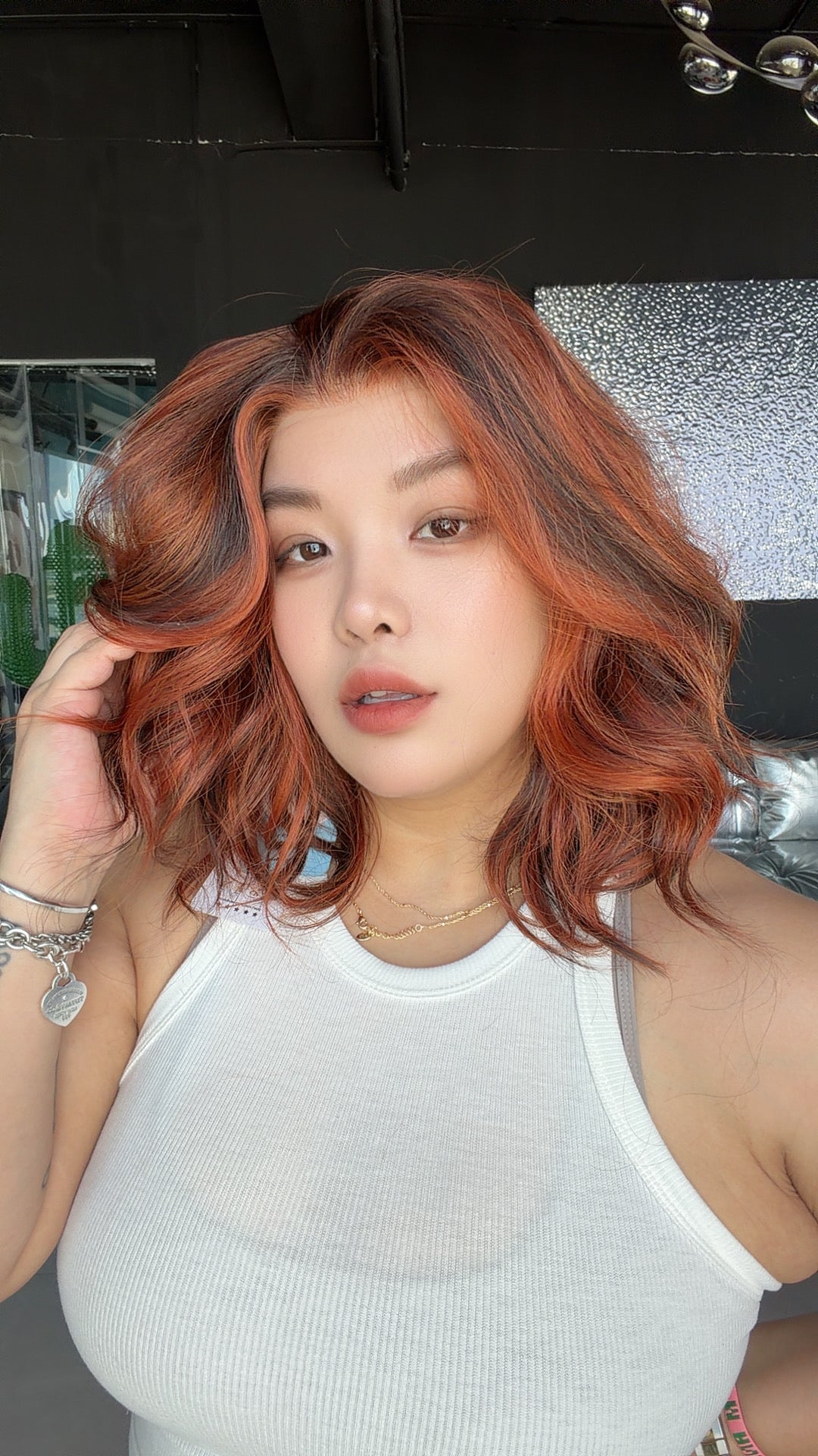 JBEXTENSION 16 Inches Chocolate Orange Pre-Cut 13X6 Free Part Snowflake Lace Frontlace Glueless Wig MONICA PRO - CHOCOLATE ORANGE【BENDY EAR TABS】