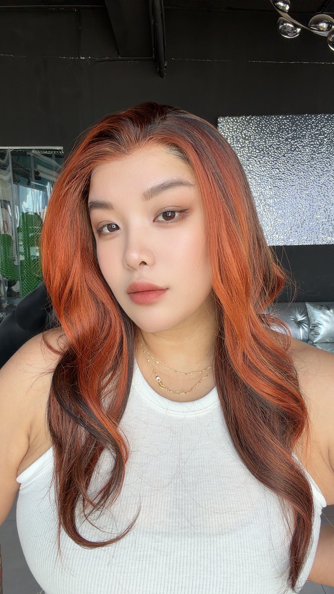 JBEXTENSION 23 Inches Chocolate Orange Pre-Cut 13X6 Free Part Snowflake Lace Frontlace Glueless Wig KARA PRO - CHOCOLATE ORANGE【BENDY EAR TABS】