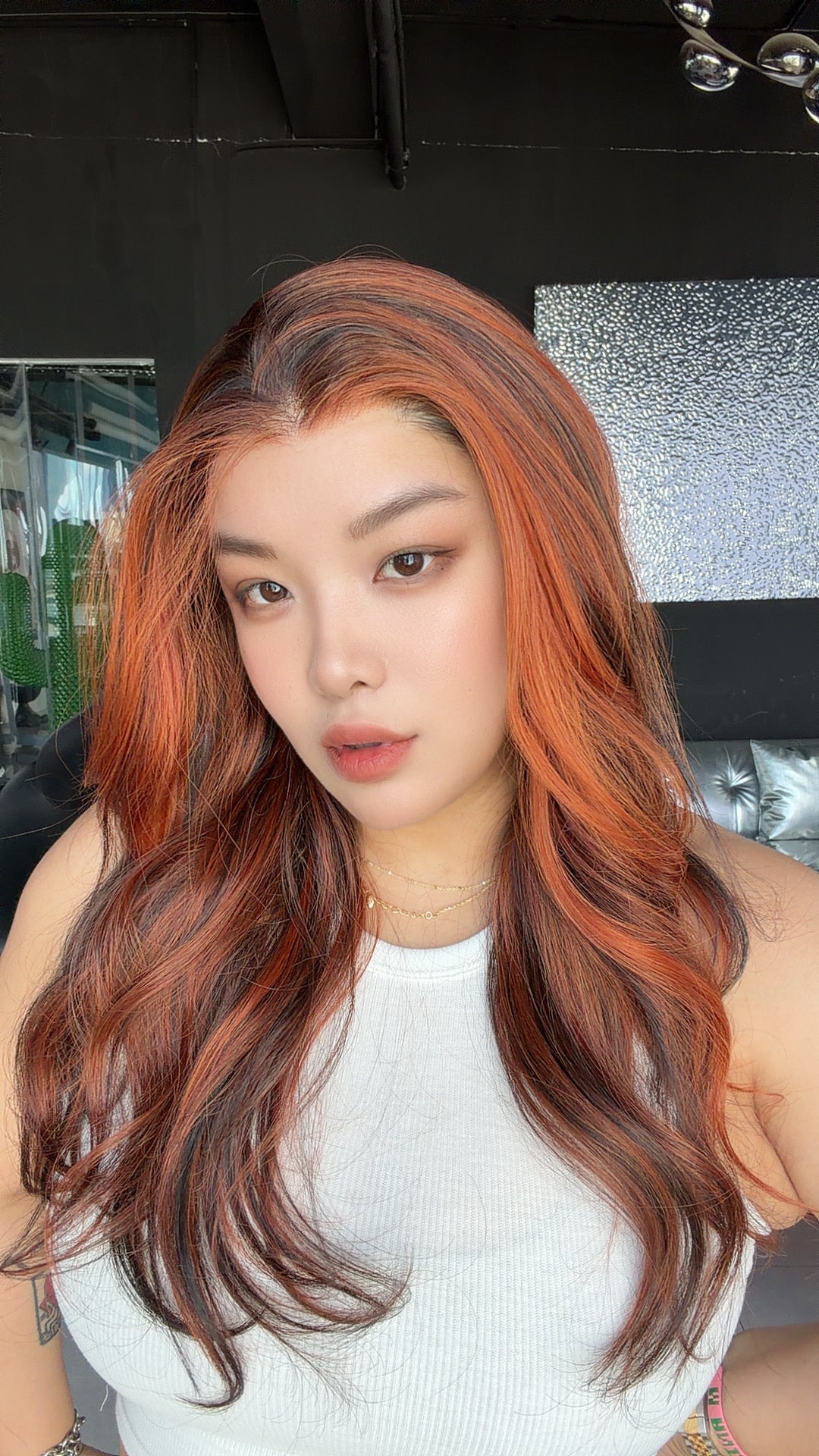 JBEXTENSION 23 Inches Chocolate Orange Pre-Cut 13X6 Free Part Snowflake Lace Frontlace Glueless Wig KARA PRO - CHOCOLATE ORANGE【BENDY EAR TABS】