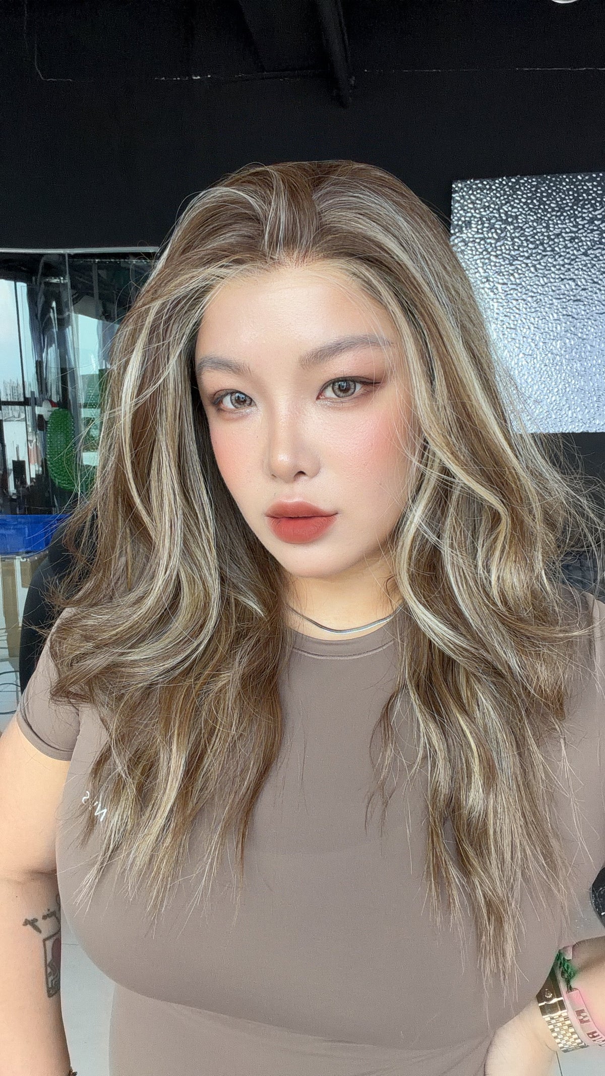JBEXTENSION 21 Inches Hazelnut Curly Pre-Cut 13X6 Free Part Snowflake Lace Frontlace Glueless Wig GIORGINA PRO - HAZELNUT【BENDY EAR TABS】