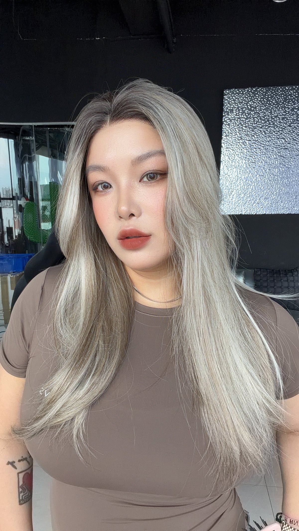JBEXTENSION 21 Inches Straight Medium Ash Blonde Pre-Cut Arc Snowflake Lace Frontlace Glueless Wig AMBER MEDIUM ASH BLONDE【BENDY EAR TABS】