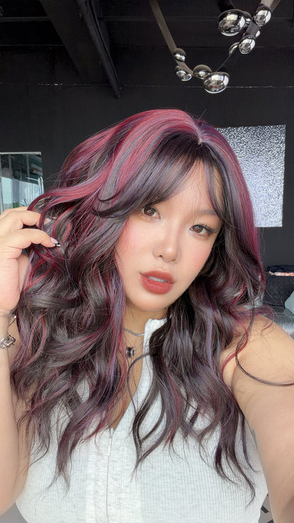 JBEXTENSION 22 Inches Scalpiana Peacock 3.5X4 Hard Silky Top Natural Scalp Effect Women Wig with Bangs CLAIRE SILKY TOP - PEACOCK