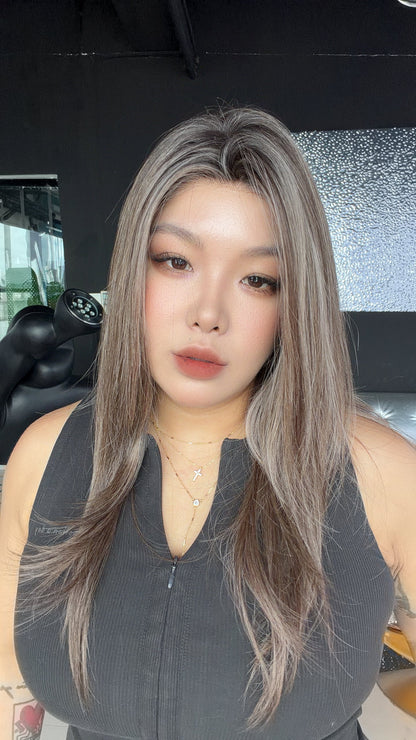 JBEXTENSION BRITA MONO Monofilament Handmade Wig 6X5 Full Monofilament Hand Tied Top Wig 22 Inches Pine Cones Mono Lace Wig Glueless Wig BRITA MONO - PINE CONES【BENDY EAR TABS】