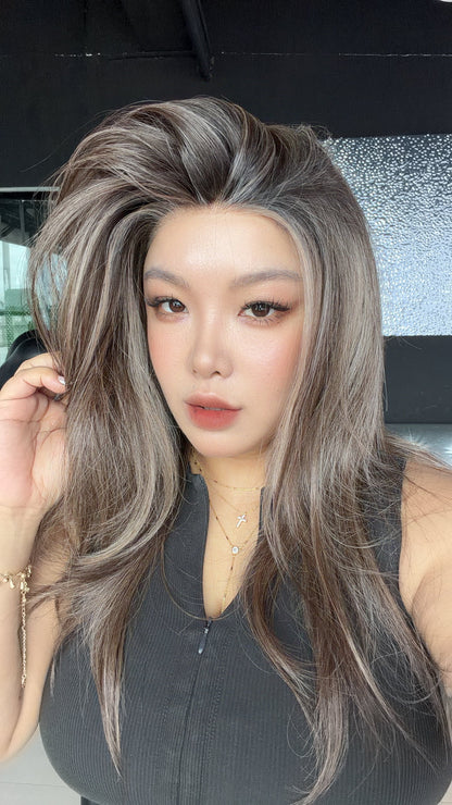 JBEXTENSION BRITA MONO Monofilament Handmade Wig 6X5 Full Monofilament Hand Tied Top Wig 22 Inches Pine Cones Mono Lace Wig Glueless Wig BRITA MONO - PINE CONES【BENDY EAR TABS】