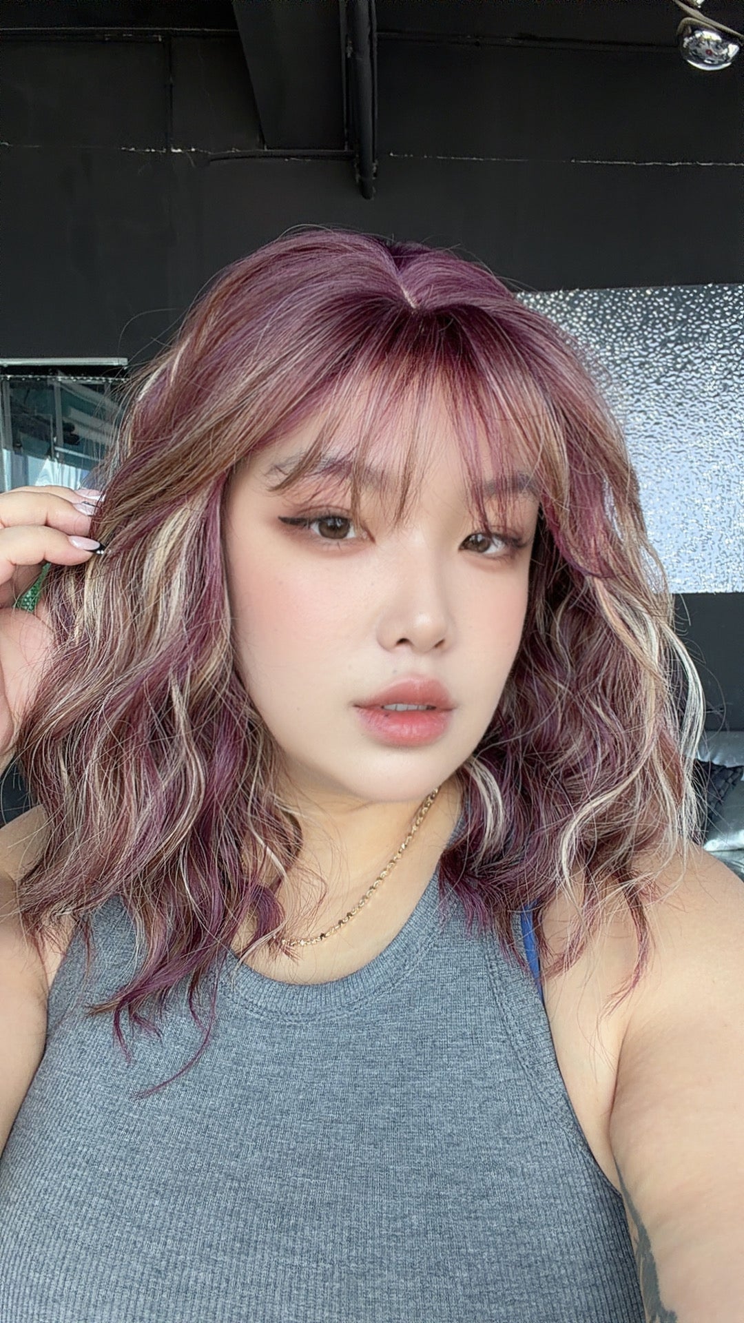 JBEXTENSION 14 Inches Scalpiana Wave Lavender Taro 3.5X4 Hard Silky Top Natural Scalp Effect Wig with Bangs OSSIE SHORT - LAVENDER TARO