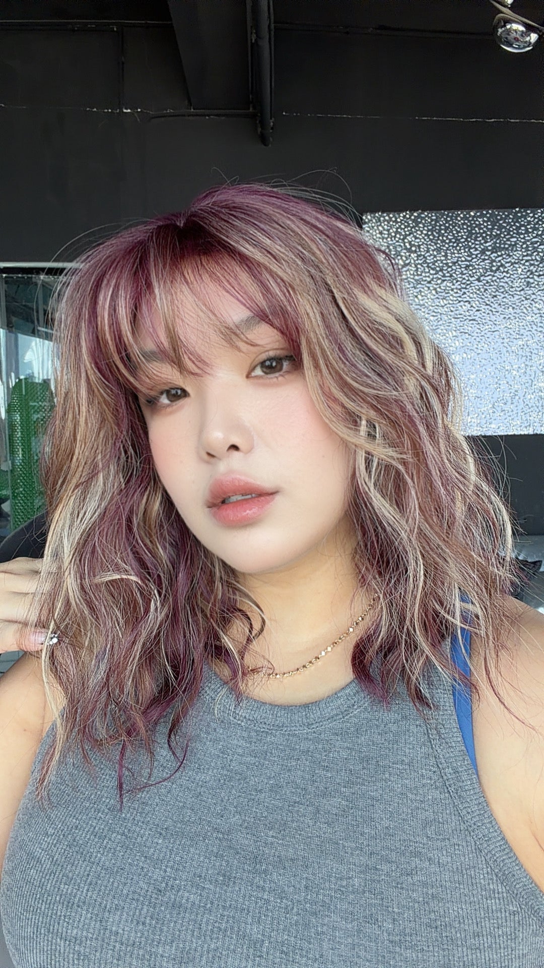 JBEXTENSION 14 Inches Scalpiana Wave Lavender Taro 3.5X4 Hard Silky Top Natural Scalp Effect Wig with Bangs OSSIE SHORT - LAVENDER TARO