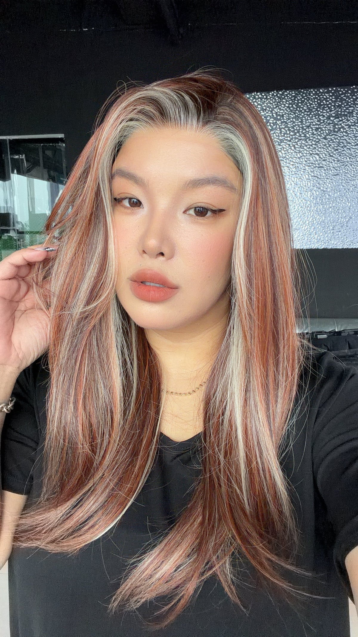 JBEXTENSION 22 Inches Copper Auburn Pre-Cut 13X6 Free Part Snowflake Lace Frontlace Glueless Wig KEL PRO - COPPER AUBURN【BENDY EAR TABS】
