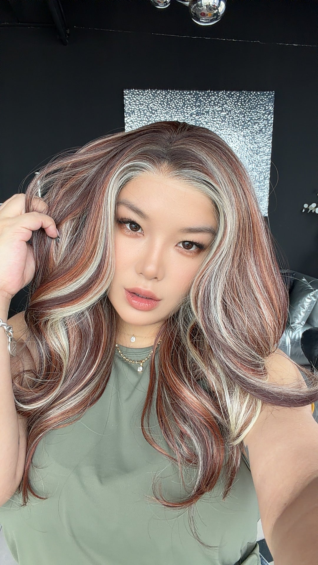JBEXTENSION 23 Inches Copper Auburn Pre-Cut 13X6 Free Part Snowflake Lace Frontlace Glueless Wig KARA PRO - COPPER AUBURN【BENDY EAR TABS】