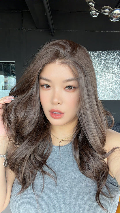 JBEXTENSION 22 Inches Brown Curly Pre-Cut 13X6 Free Part Snowflake Lace Frontlace Glueless Wig CLAIRE PRO - BROWN【BENDY EAR TABS】
