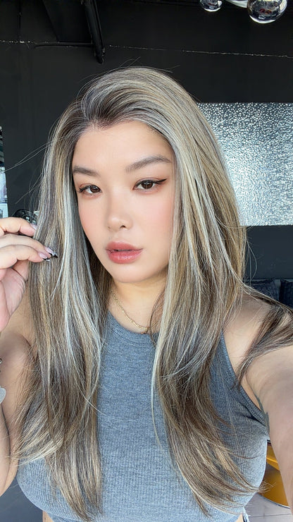 JBEXTENSION 22 Inches Neutral Nut Blonde Pre-Cut 13X6 Free Part Snowflake Lace Frontlace Glueless Wig KEL PRO - NEUTRAL NUT BLONDE【BENDY EAR TABS】