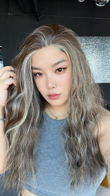 JBEXTENSION BELUCCI MONO Monofilament Handmade Wig 6X5 Full Monofilament Hand Tied Top Wig 24 Inches Wave Hazelnut Mono Lace Wig Glueless Wig BELUCCI MONO - HAZELNUT【BENDY EAR TABS】
