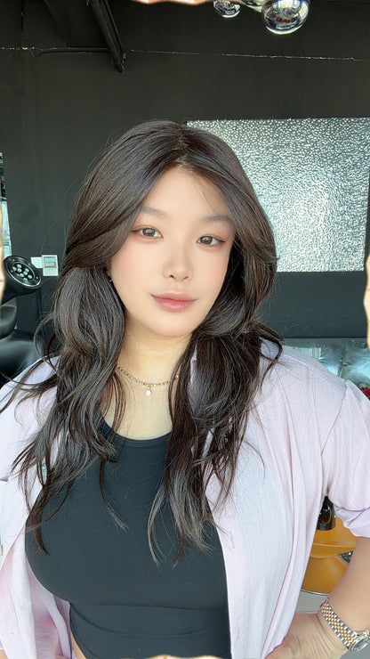 JBEXTENSION FLORIA MONO Full Monofilament Wig 20 Inches Curly Dark Brown Full Mono Lace Glueless with Anti-slip Silicone Strips Wig FLORIA MONO - DARK BROWN【BENDY EAR TABS】