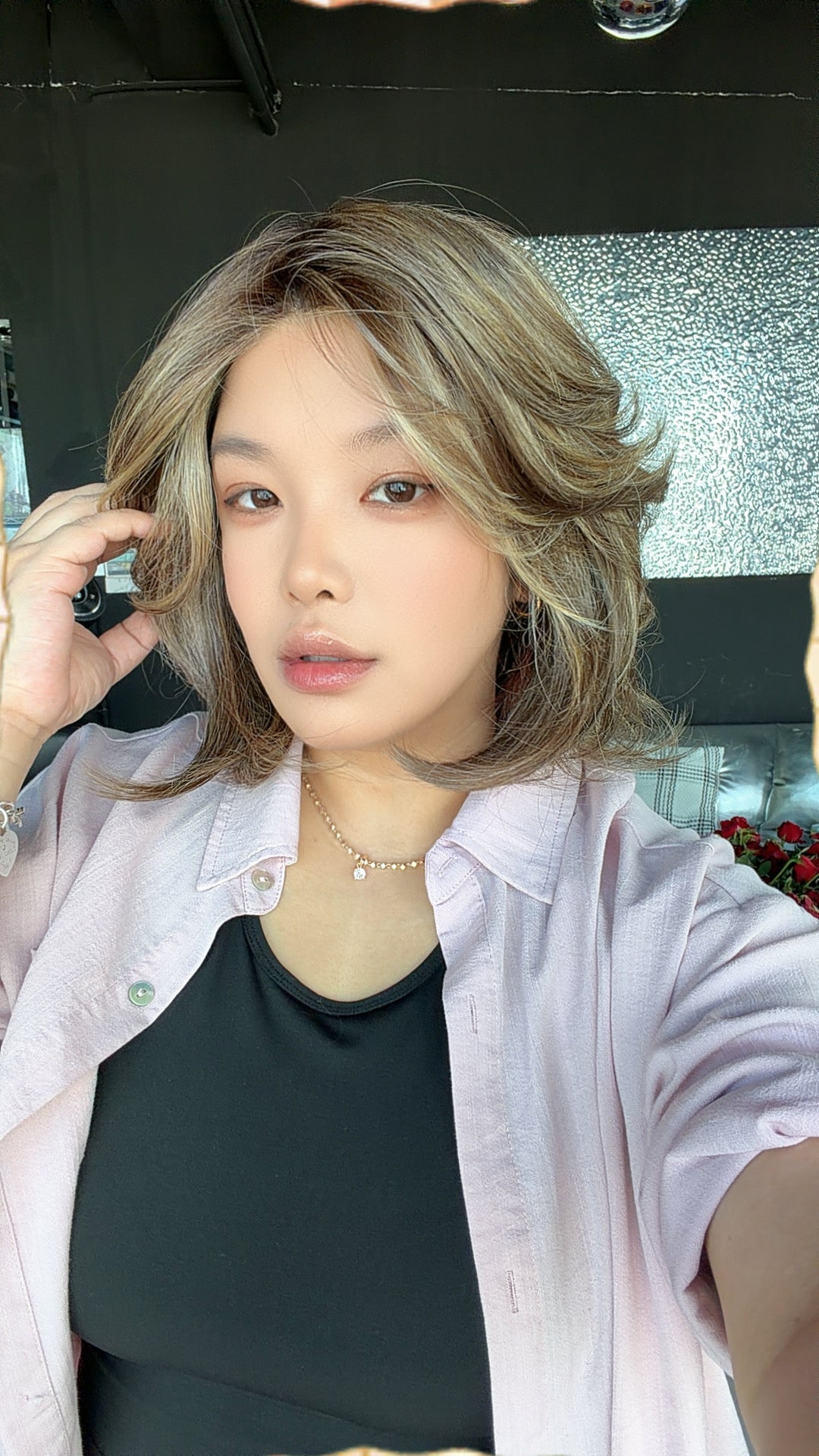 JBEXTENSION FELICIA MONO Full Monofilament Handmade Full Lace Full Hand Tied Wig 11 Inches Hazelnut Mono Lace Handmade Futura Fiber Wig with Anti-slip Silicone Strips Glueless Wig FELICIA MONO - HAZELNUT【BENDY EAR TABS】