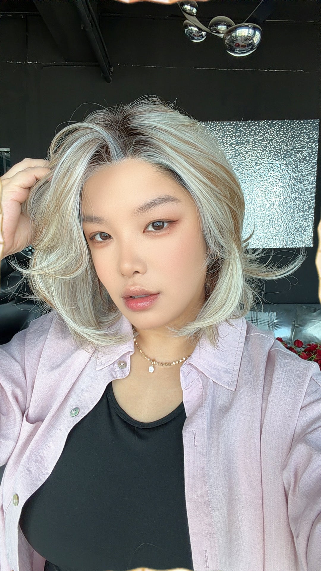 JBEXTENSION FELICIA MONO Full Monofilament Handmade Full Lace Full Hand Tied Wig 11 Inches Mix Blonde Mono Lace Handmade Futura Fiber Wig with Anti-slip Silicone Strips Glueless Wig FELICIA MONO - MIX BLONDE【BENDY EAR TABS】