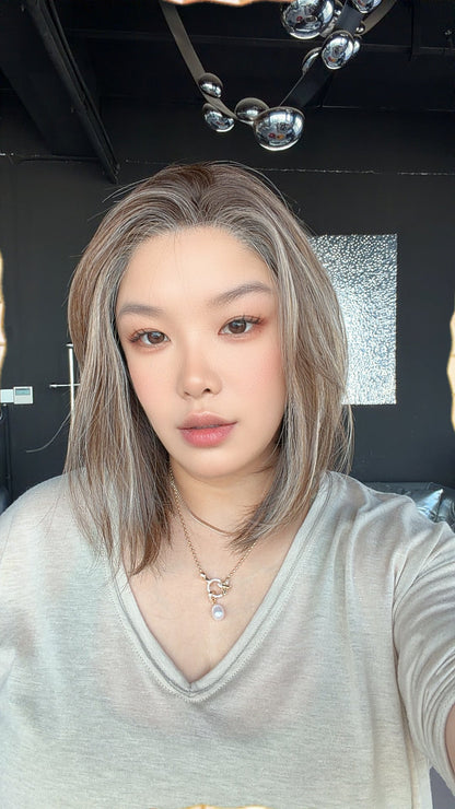 JBEXTENSION 12 Inches Bob Cut Hazelnut Pre-Cut Arc Snowflake Lace Frontlace Glueless Wig KHLOE ARC - HAZELNUT【BENDY EAR TABS】