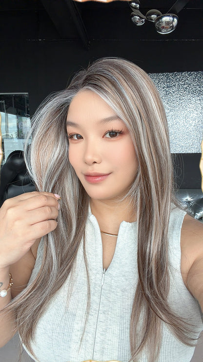 JBEXTENSION 22 Inches Vanilla Fudgie Pre-Cut 13X6 Free Part Snowflake Lace Frontlace Glueless Wig KEL PRO - VANILLA FUDGIE【BENDY EAR TABS】