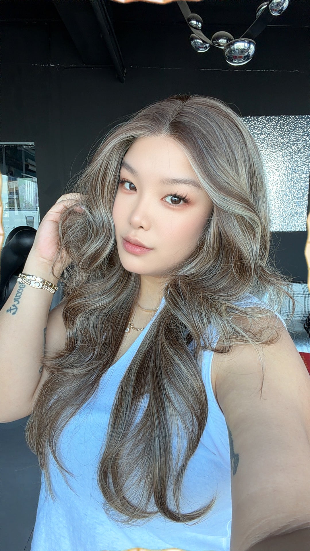 JBEXTENSION 26 Inches Long Curly Hazelnut Pre-Cut Arc Snowflake Lace Frontlace Glueless Wig EMMIE ARC - HAZELNUT【BENDY EAR TABS】