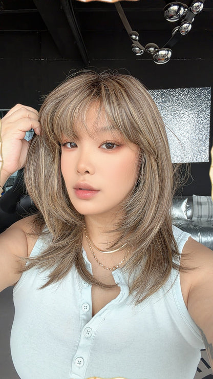 JBEXTENSION LAURETTA MONO Monofilament Handmade Wig 6X5 Full Monofilament Hand Tied Top Wig 17 Inches Hazelnut Mono Lace Wig with Anti-slip Silicone Strips Glueless Wig LAURETTA MONO - HAZELNUT【BENDY EAR TABS】