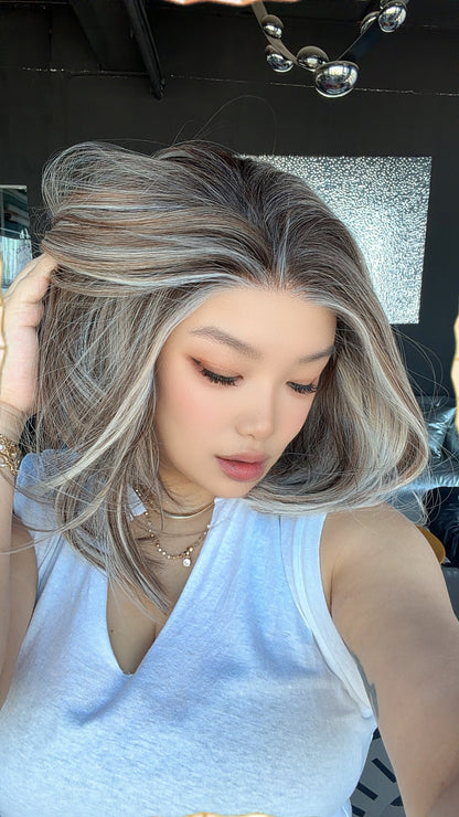 JBEXTENSION 14 Inches Vanilla Fudgie Pre-Cut 13X6 Free Part Snowflake Lace Frontlace Bob Cut Glueless Wig GIOIA PRO - VANILLA FUDGIE【BENDY EAR TABS】