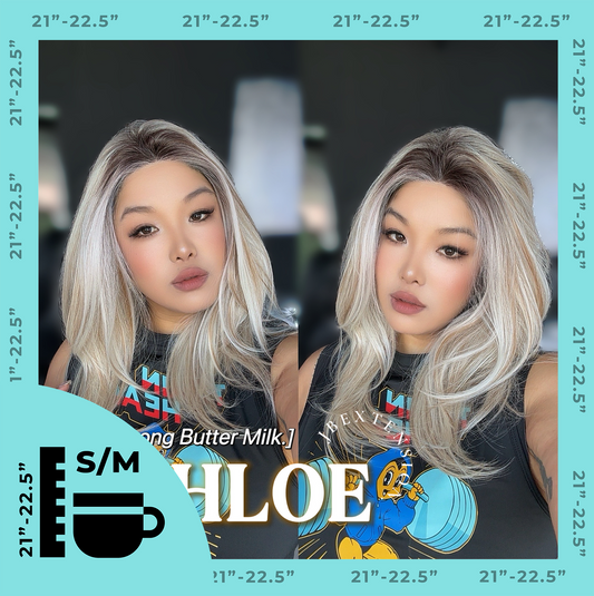 JBEXTENSION 18 Inches Butter Milk Pre-Cut Snowflake Lace Frontlace Glueless Wig KHLOE LONG BUTTER MILK【PERMATEASE】【BENDY EAR TABS】- S/M