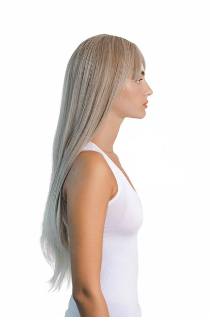 JBEXTENSION 28 Inches Long Straight Mix Blonde Wig With Bangs MANDY