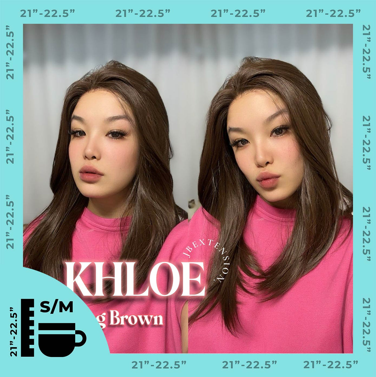[FINAL SALE] HOT OF SEASON - 18 Inches Brown Pre-Cut Snowflake Lace Frontlace Glueless Wig KHLOE LONG BROWN【PERMATEASE】【BENDY EAR TABS】- S/M