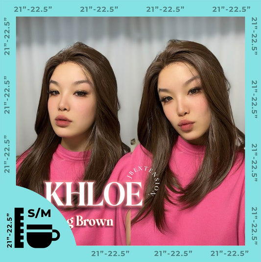 [FINAL SALE] HOT OF SEASON - 18 Inches Brown Pre-Cut Snowflake Lace Frontlace Glueless Wig KHLOE LONG BROWN【PERMATEASE】【BENDY EAR TABS】- S/M