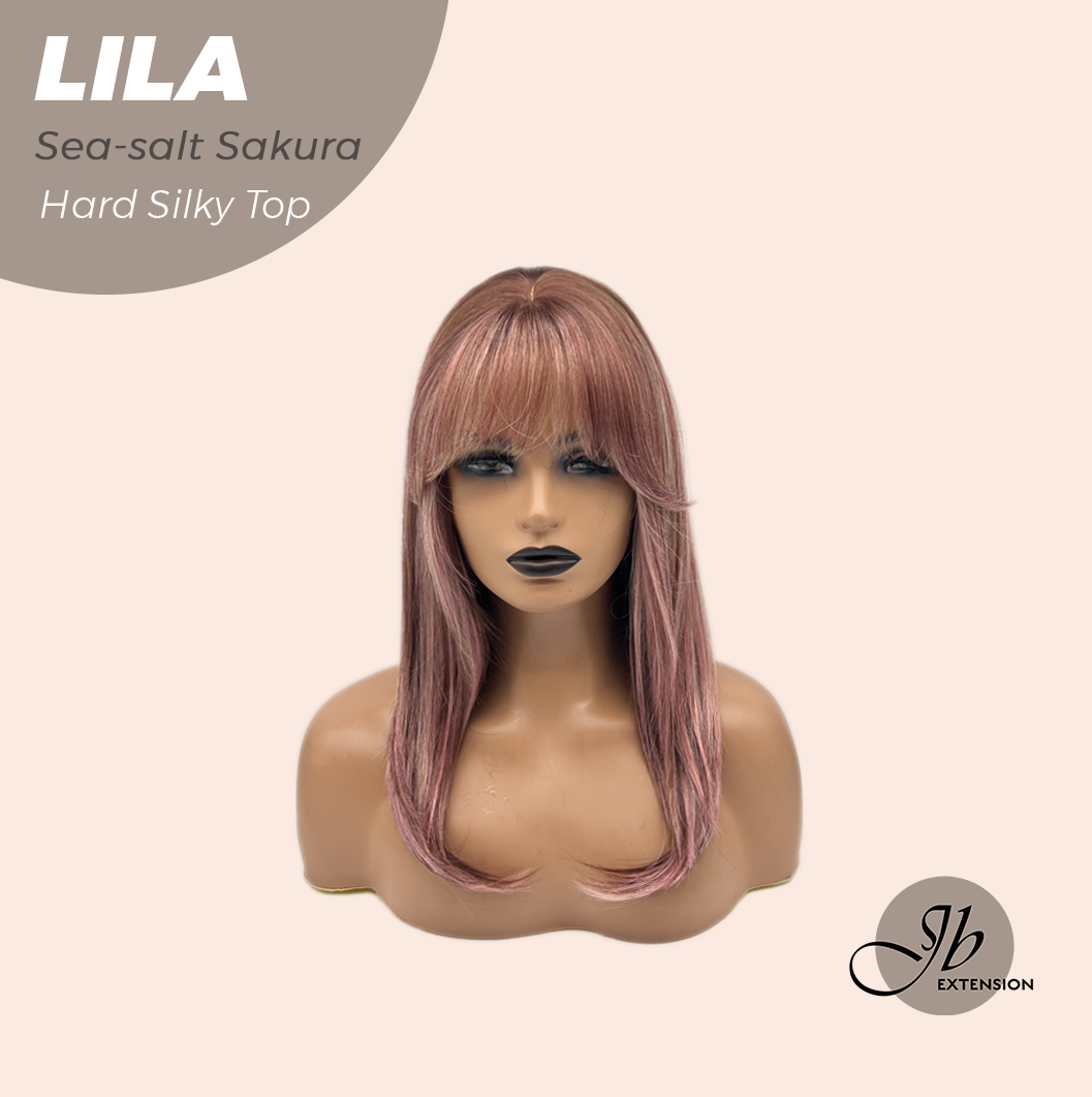 JBEXTENSION 20 Inches Scalpiana Sea-salt Sakura Wolf Cut 3.5X4 Hard Silky Top Natural Scalp Effect Wig with Bangs LILA SEA-SALT SAKURA
