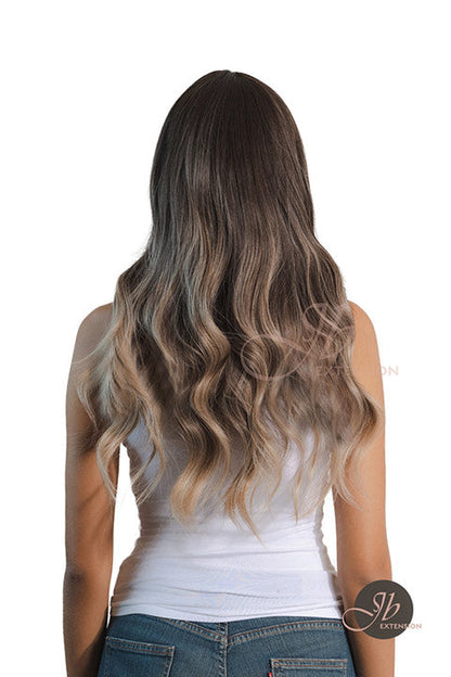 JBEXTENSION 25 Inches Balayage With Dark Root Curly Wig With Bangs DELLA