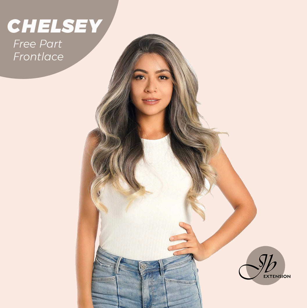 [FINAL SALE] JBEXTENSION 26 Inches Curly Mix Blonde Free Part Pre-Cut Frontlace Glueless Wig CHELSEY