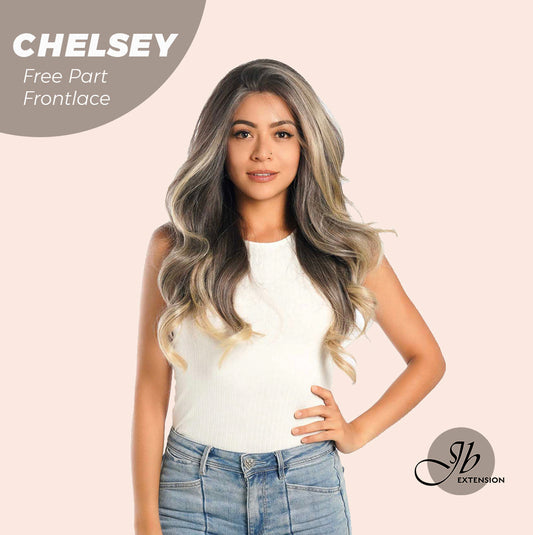[FINAL SALE] JBEXTENSION 26 Inches Curly Mix Blonde Free Part Pre-Cut Frontlace Glueless Wig CHELSEY