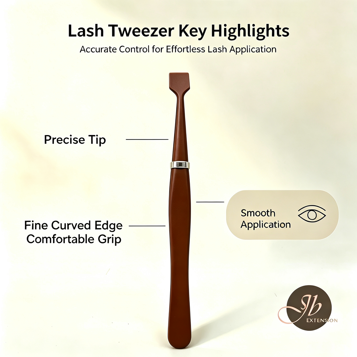 JBEXTENSION Eyelash Applicator Tool - DIY Lash Extension Tweezer