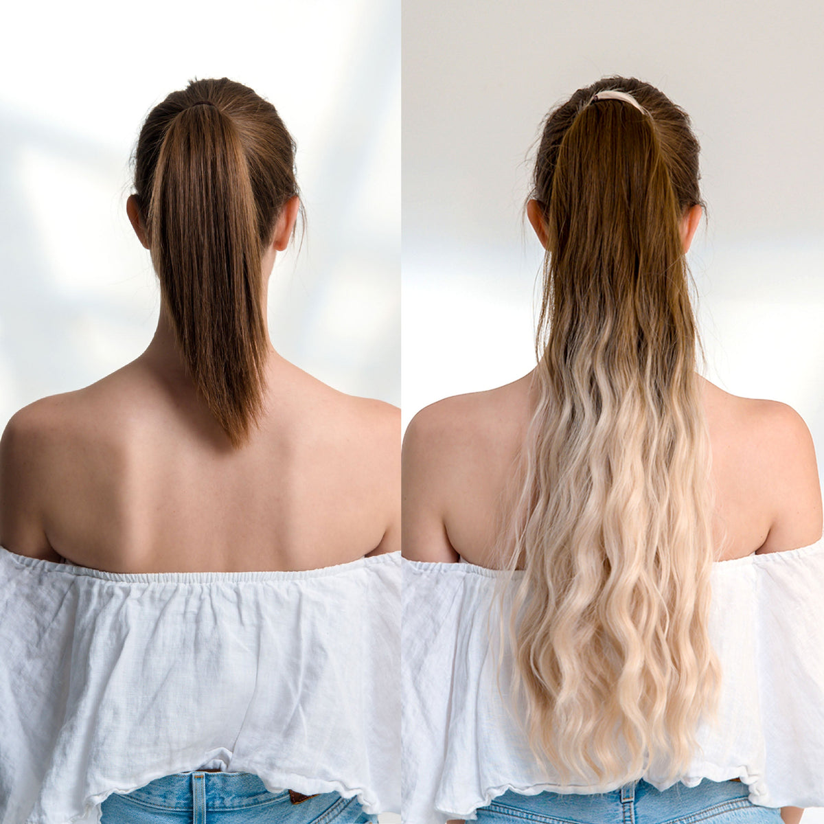27" Body Wave Ponytail Clip-in BALAYAGE BLONDE
