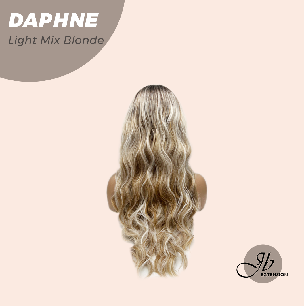 JBEXTENSION 29 Inches Long Body Wave Light Mix Blonde Wig with Bangs DAPHNE LIGHT MIX BLONDE