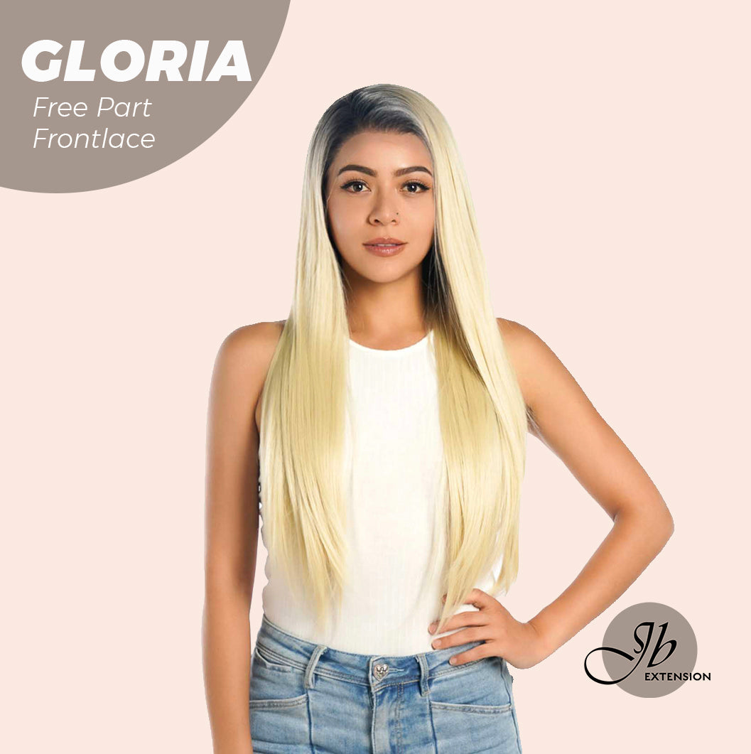 [FINAL SALE] JBEXTENSION 30 Inches Blonde With Dark Root Extra Long Straight Lace Front Wig.Pre Plucked 6*14 HD Transparent Lace Frontal Glueless Wig GLORIA