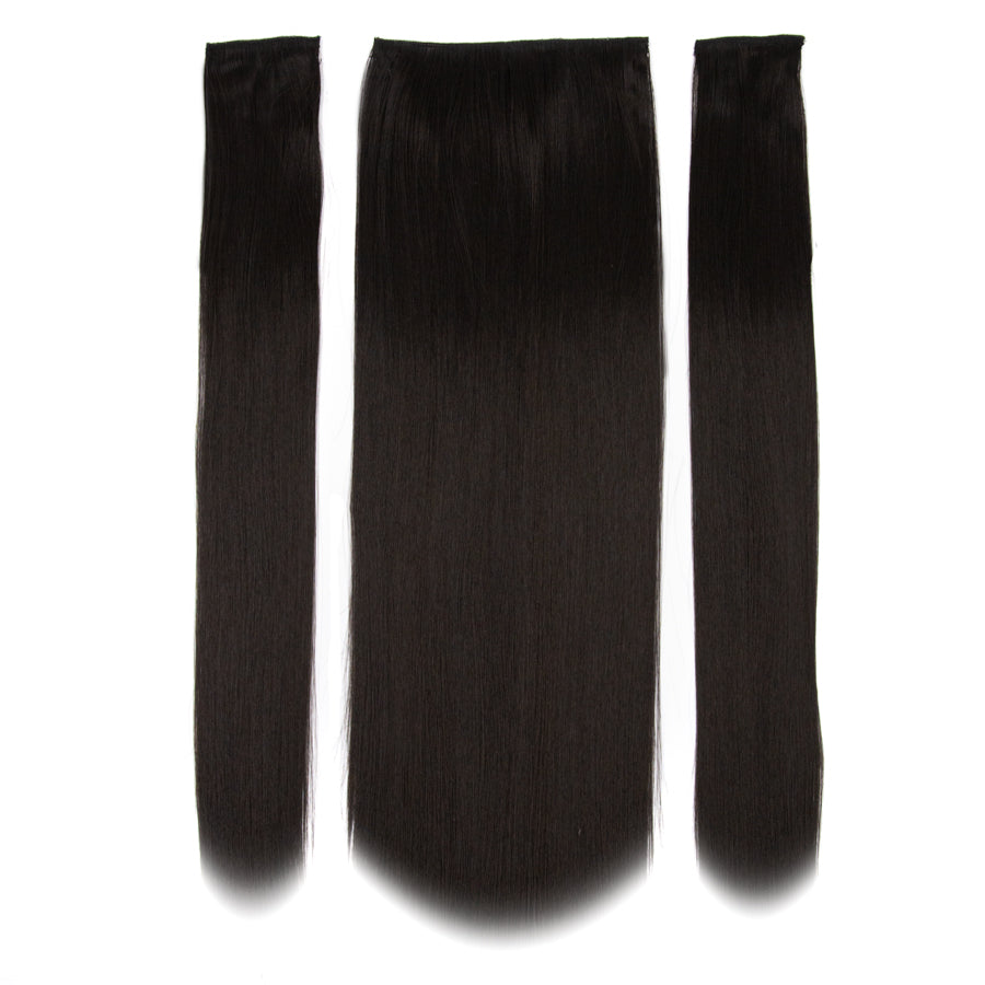 JBEXTENSION 3 PCS Hair Extension Clip Hair Extensions for Women Long Soft straight Clip  Extensions Synthetic Double Weft Hair Full Head 24 Inch