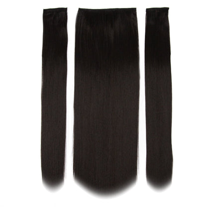 JBEXTENSION 3 PCS Hair Extension Clip Hair Extensions for Women Long Soft straight Clip  Extensions Synthetic Double Weft Hair Full Head 24 Inch