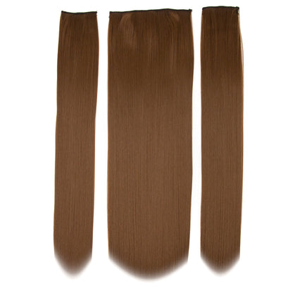 JBEXTENSION 3 PCS Hair Extension Clip Hair Extensions for Women Long Soft straight Clip  Extensions Synthetic Double Weft Hair Full Head 24 Inch